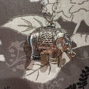 Silver Elephant Pendant Necklace